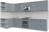 Кухонный гарнитур Интерлиния Берес 1.5x3.5 левая (дуб серый/опал светлый) - 