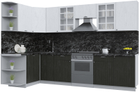 Кухонный гарнитур Интерлиния Берес 1.5x3.1 левая (дуб английский/дуб полярный/кастилло темный) - 