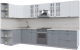 Кухонный гарнитур Интерлиния Берес 1.5x3.6 левая (дуб полярный/дуб серый/травертин серый) - 