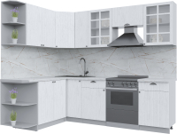 Кухонный гарнитур Интерлиния Берес 1.7x2.5 левая (дуб полярный/серый каспий) - 