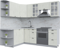 Кухонный гарнитур Интерлиния Берес 1.7x2.3 левая (дуб снежный/серый каспий) - 