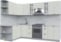 Кухонный гарнитур Интерлиния Берес 1.7x2.8 левая (дуб снежный/серый каспий) - 