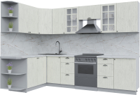 Кухонный гарнитур Интерлиния Берес 1.7x2.9 левая (дуб снежный/серый каспий) - 