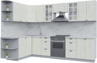 Кухонный гарнитур Интерлиния Берес 1.7x3.0 левая (дуб снежный/серый каспий) - 