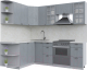 Кухонный гарнитур Интерлиния Берес 1.7x2.3 левая (дуб серый/опал светлый) - 