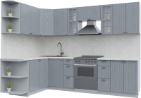 Кухонный гарнитур Интерлиния Берес 1.7x2.8 левая (дуб серый/опал светлый) - 