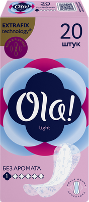Прокладки ежедневные Ola! Silk Sense Light Без аромата тонкие стринг-мультиформ (20шт) - 