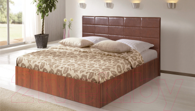 Двуспальная кровать Мебель-Парк Аврора 2 200x180 (темный)