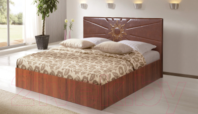 Двуспальная кровать Мебель-Парк Аврора 5 200x180 (темный)