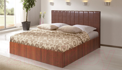 Двуспальная кровать Мебель-Парк Аврора 1 200x180 с подъемным механизмом (темный)