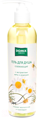 Гель для душа Domix Green Освежающий с экстрактом мяты и ромашки (250мл)