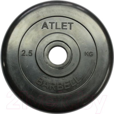 

Диск для штанги MB Barbell, Черный, Atlet d31мм 2.5кг