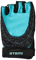 Перчатки для фитнеса Atemi AFG06BE (M, черный/голубой) - 