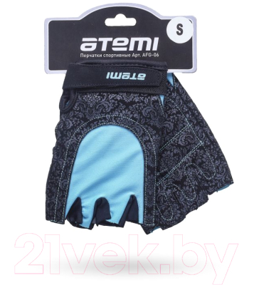 Перчатки для фитнеса Atemi AFG06BE (M, черный/голубой)