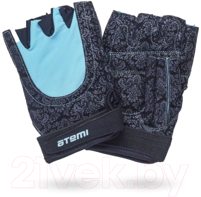 Перчатки для фитнеса Atemi AFG06BE (S, черный/голубой)