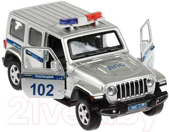 Автомобиль игрушечный Технопарк Jeep Wrangler Sahara Полиция / SAHARA5D-12SLPOL-SR — фото 3