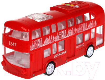 Автобус игрушечный Технопарк Двухэтажный / 2011B010-R