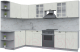 Кухонный гарнитур Интерлиния Берес 1.7x3.1 левая (дуб снежный/серый каспий) - 