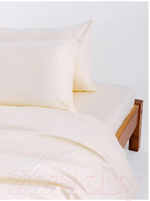 Комплект постельного белья GoodNight Scandi Страйп-сатин Евро King / 407960 (молочный)