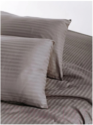 Комплект постельного белья GoodNight Scandi Страйп-сатин Евро / 407957 (серый)
