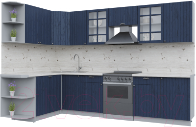 Готовая кухня Интерлиния Берес 1.7x3.1 левая (дуб королевский/бискайская сосна)