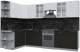 Кухонный гарнитур Интерлиния Берес 1.7x3.1 левая (дуб английский/дуб полярный/кастилло темный) - 