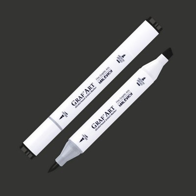 Маркер перманентный Малевичъ GrafArt Brush 190121 (черный) - 
