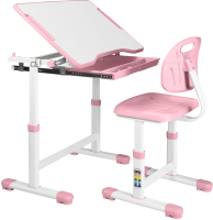 Парта+стул Anatomica Karina с ящиком (белый/светло-розовый) - 