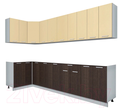 Кухонный гарнитур Интерлиния Мила Лайт 1.2x3.0 без столешницы