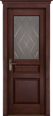 Дверь межкомнатная ОКА Валенсия ДЧ Ольха 80x200 (махагон)