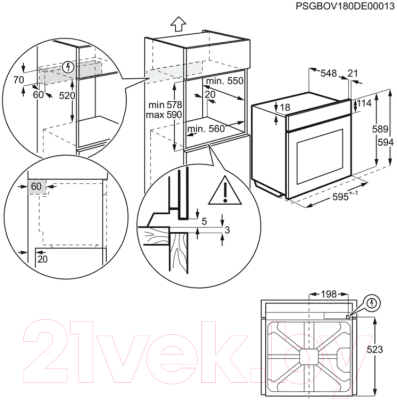 Электрический духовой шкаф Electrolux EOE7C31Z