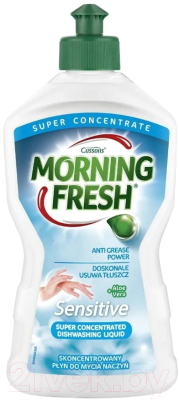 Средство для мытья посуды Morning Fresh Суперконцентрат Sensitive Aloe Vera New (450мл)