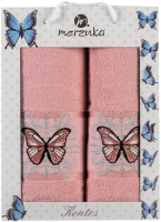 Набор полотенец Merzuka Kontes 50x90/70x140 / 11633 (розовый) - 