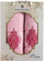 Набор полотенец Merzuka Pera 50x90/70x140 / 10685 (светло-розовый) - 