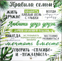 

Ключница настенная No Brand, Правила семьи / 5635032