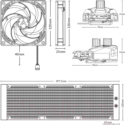 Кулер для процессора Arctic Cooling Liquid Freezer II 360 (ACFRE00068B)