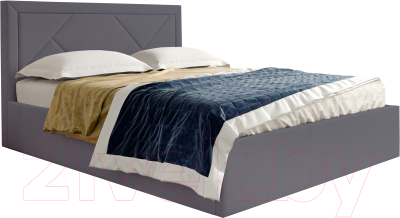 Двуспальная кровать Мебельград Сиеста Стандарт 160x200 (альба темно-серый)