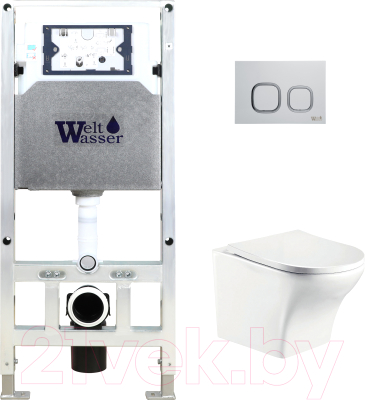 Унитаз подвесной с инсталляцией WeltWasser Amberg 506 ST+Odenbach 004 GL-WT+Amberg RD-WT