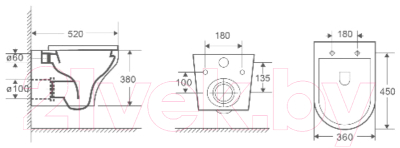 Унитаз подвесной с инсталляцией WeltWasser Amberg 506 ST+Odenbach 004 GL-WT+Amberg RD-CR