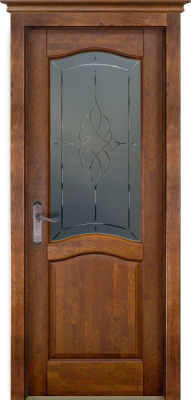 Дверь межкомнатная ОКА Лео ДО Ольха 80x200 (античный орех)