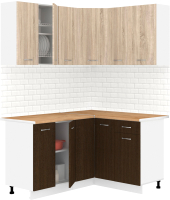 Готовая кухня Кортекс-мебель Корнелия Лира 1.5x1.3 (дуб сонома/венге/дуб бунратти) - 