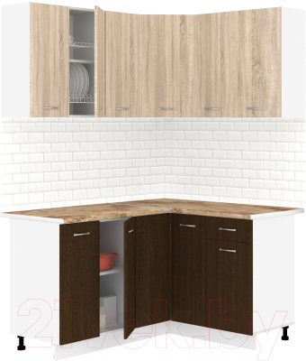 Готовая кухня Кортекс-мебель Корнелия Лира 1.5x1.3 (дуб сонома/венге/мадрид)