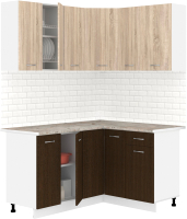 Готовая кухня Кортекс-мебель Корнелия Лира 1.5x1.3 (дуб сонома/венге/марсель) - 