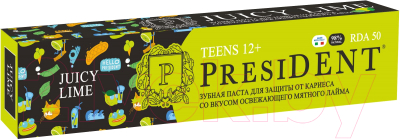 Зубная паста PresiDent Juicy Lime 12+ (70г)