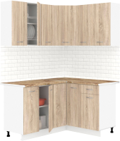Готовая кухня Кортекс-мебель Корнелия Лира 1.5x1.3 (дуб сонома/мадрид) - 