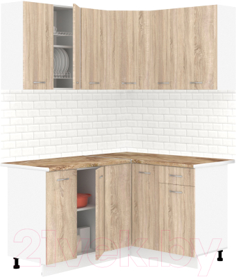 Готовая кухня Кортекс-мебель Корнелия Лира 1.5x1.3 (дуб сонома/мадрид)
