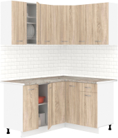 Готовая кухня Кортекс-мебель Корнелия Лира 1.5x1.3 (дуб сонома/марсель) - 