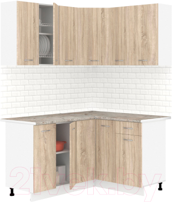 Готовая кухня Кортекс-мебель Корнелия Лира 1.5x1.3 (дуб сонома/марсель)