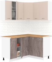Готовая кухня Кортекс-мебель Корнелия Лира 1.5x1.3 (капучино/оникс/дуб бунратти) - 