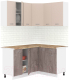 Кухонный гарнитур Кортекс-мебель Корнелия Лира 1.5x1.3 (капучино/оникс/мадрид) - 